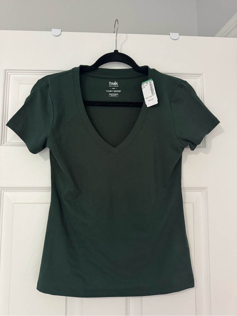 twik Deep Green V-Neck Short Sleeve Top BNWT